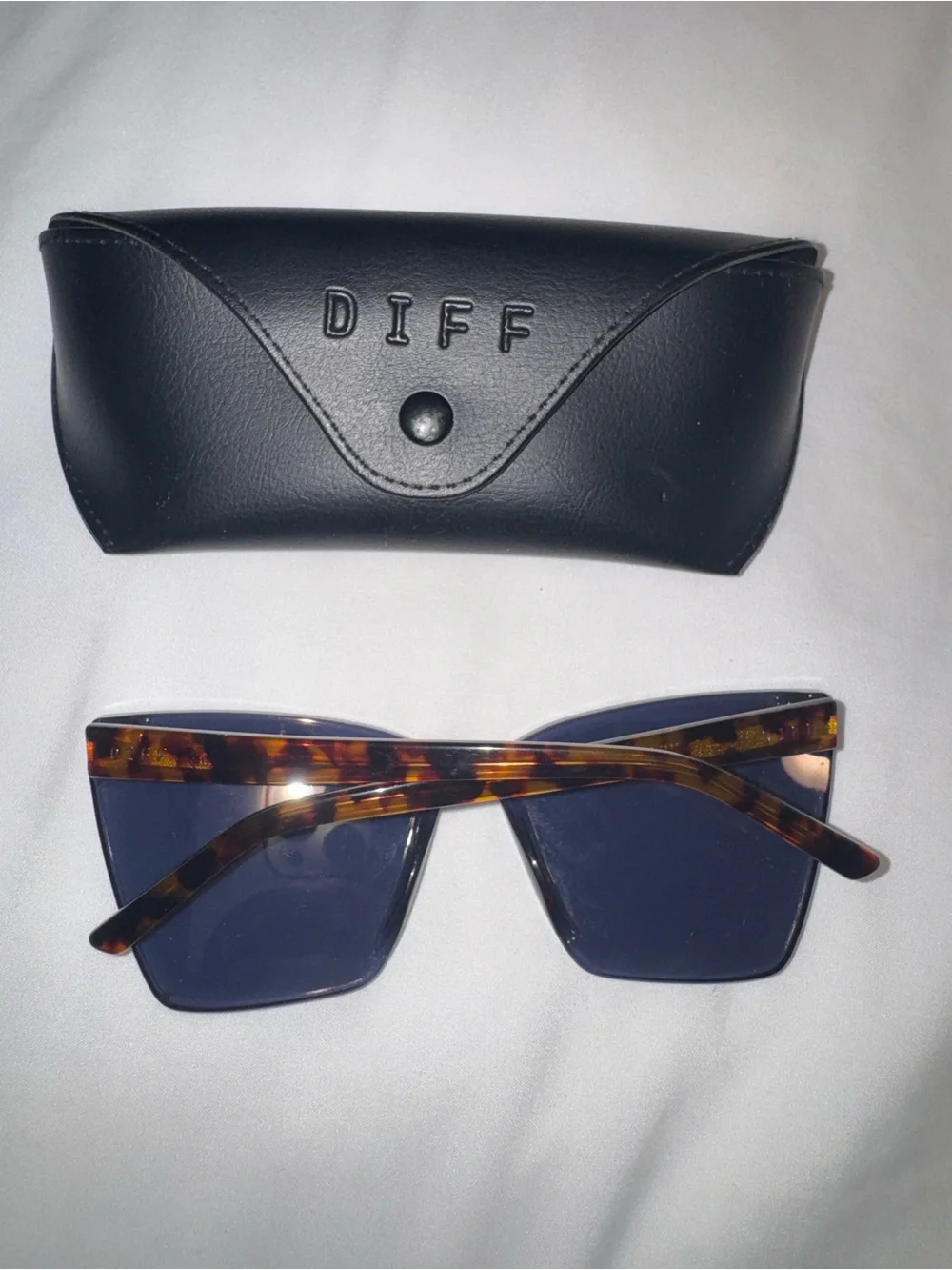 DIFF Goldie GM51 Oversized Shield Sunglasses Tortoise Brown Gradient w/ Case